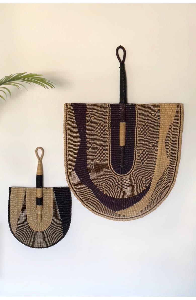 Mbare Large Fan in Natural & Black, Alternate, color, Natural & Black