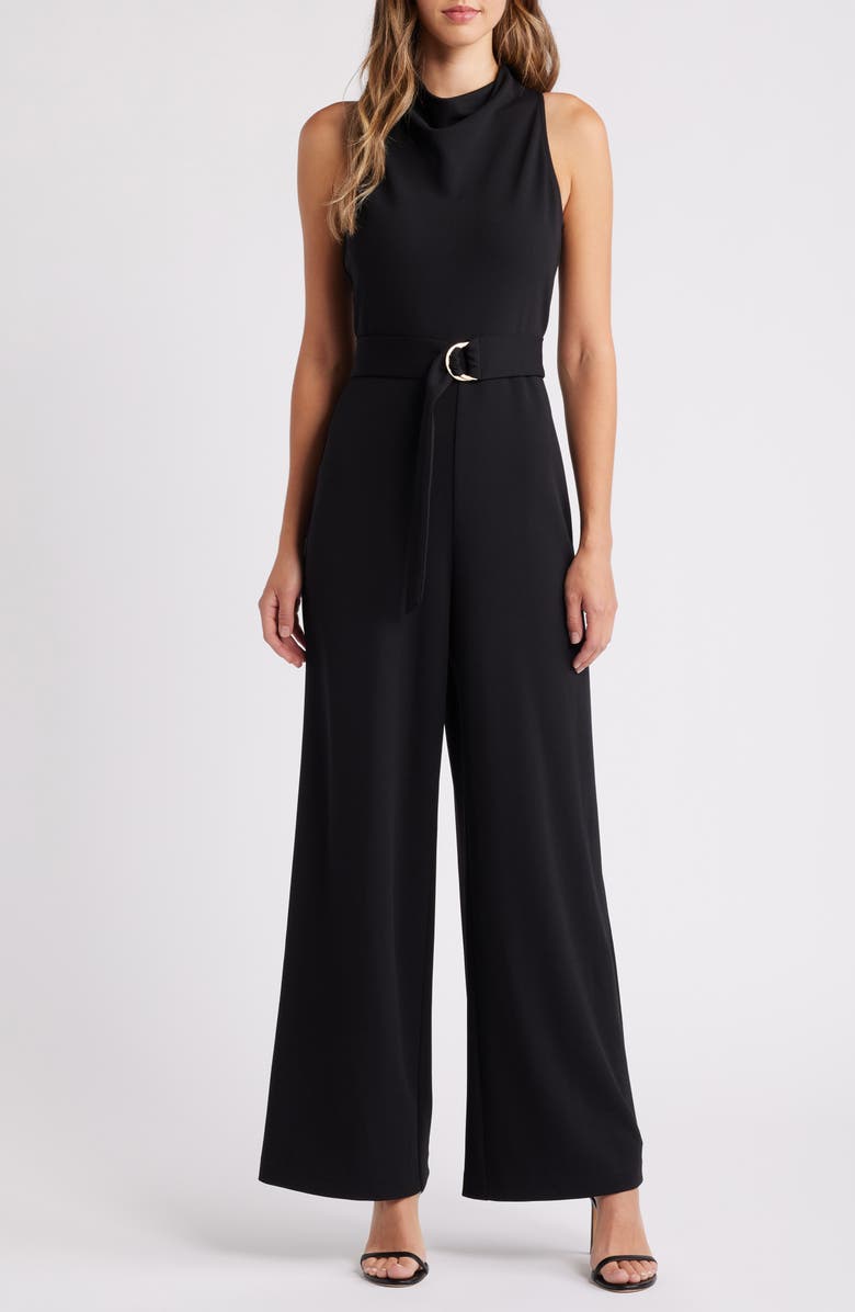 Anne Klein Cowl Neck Belted Jumpsuit, Main, color, 