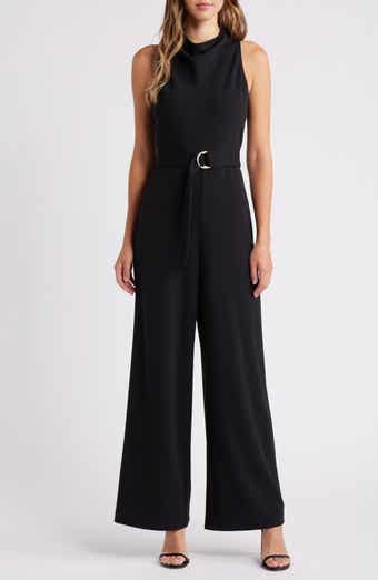 Black Halo Enola Side Drape Sleeveless Jumpsuit Nordstrom