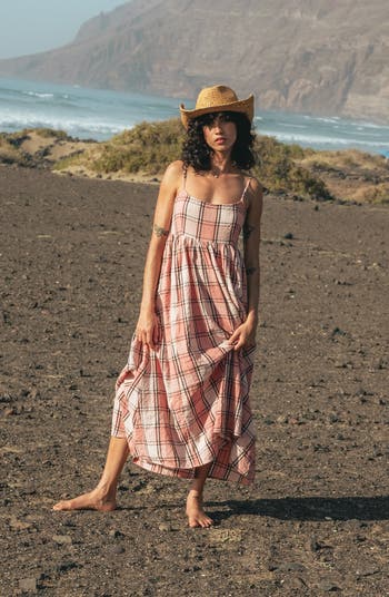 All Day Plaid Seersucker Midi Sundress