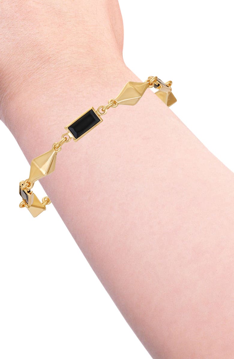 Vince Camuto Baguette Crystal Chain Link Bracelet, Alternate, color, Gold