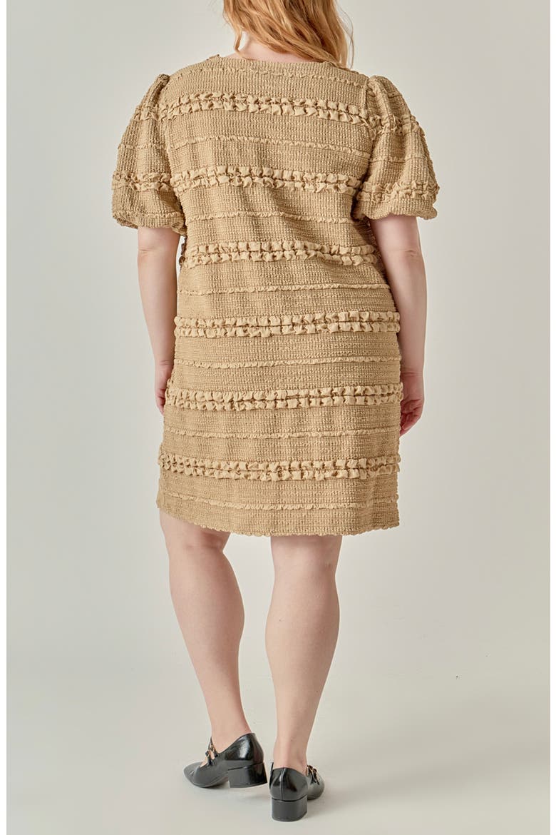 Smocked Minidress, Alternate, color, TAN