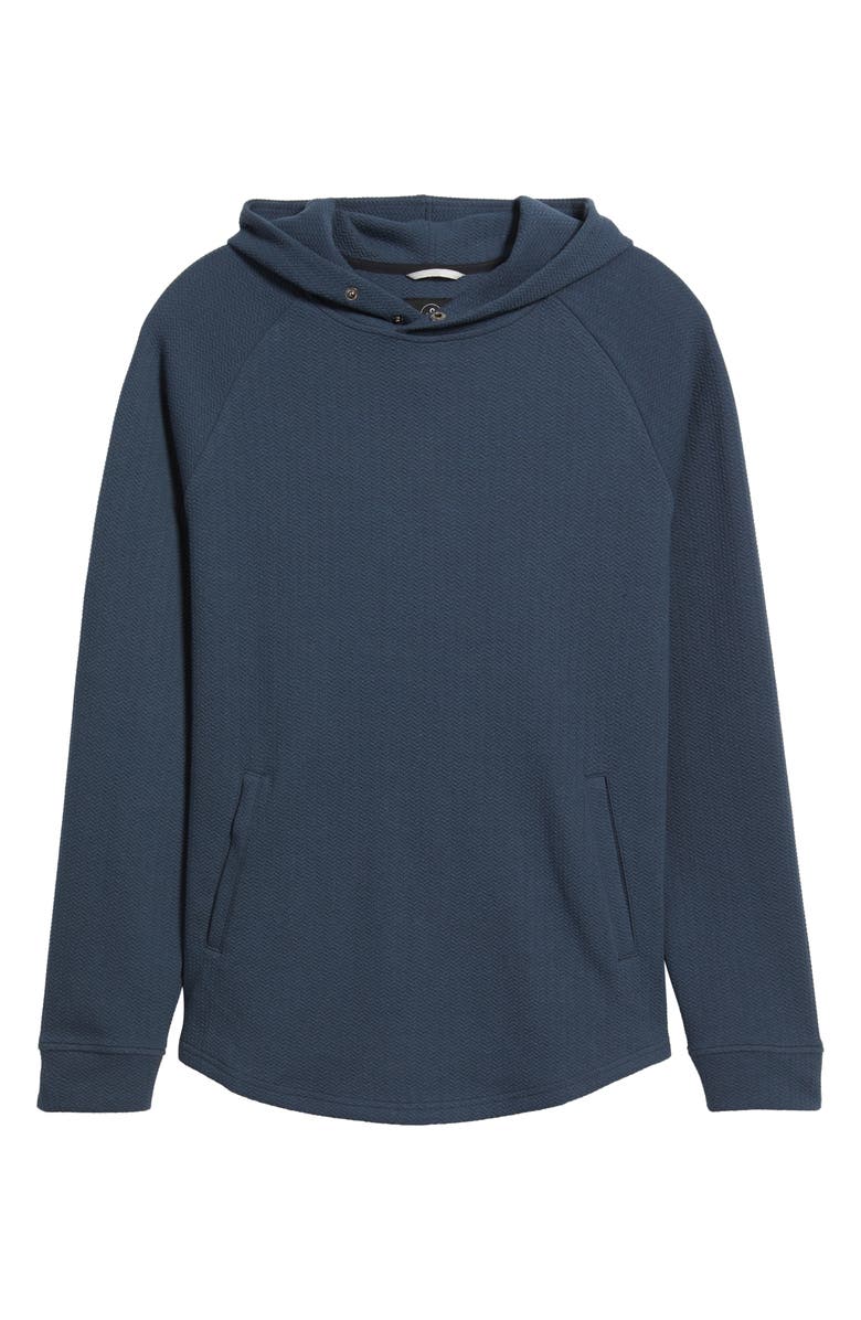 Swannies Luke Hooded Cotton Blend Performance Pullover, Alternate, color, Navy