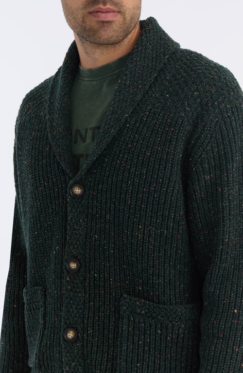 Hunter Shawl Collar Button Front Cardigan In Green