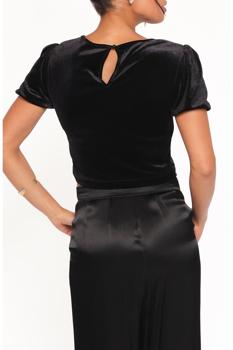 Caitlin Lace & Velvet Crop Top, Alternate, color, BLACK VELVET