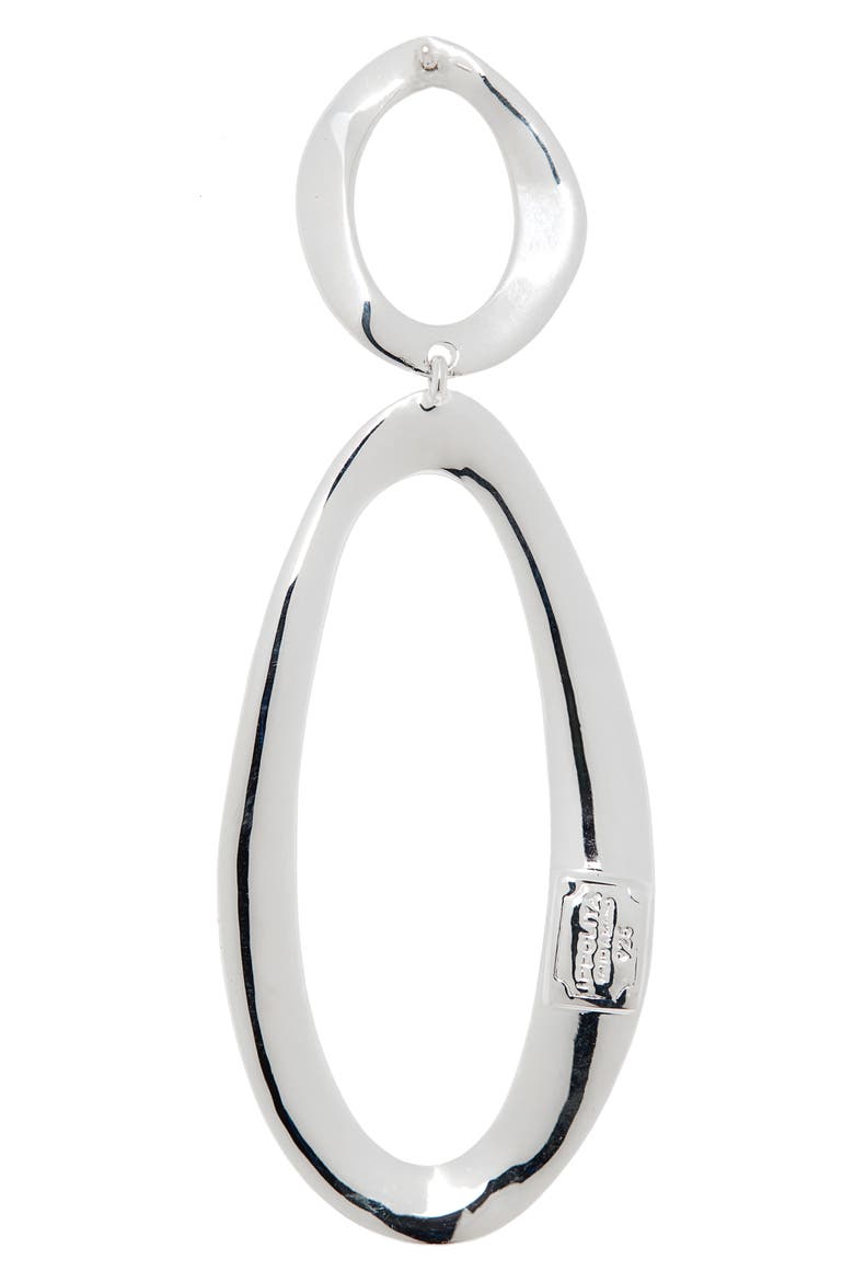 Large Oval Snowman Wavy Earrings, Alternate, color, SILVER