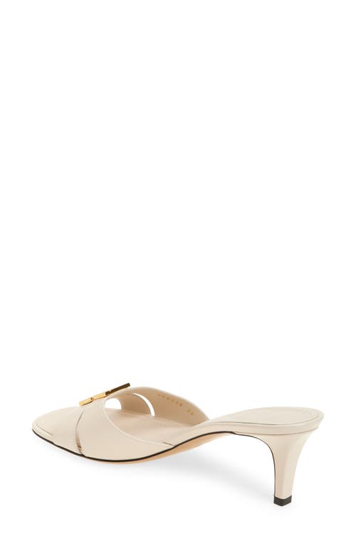 Fendi White Leather Medium-heeled Sandals In Shell