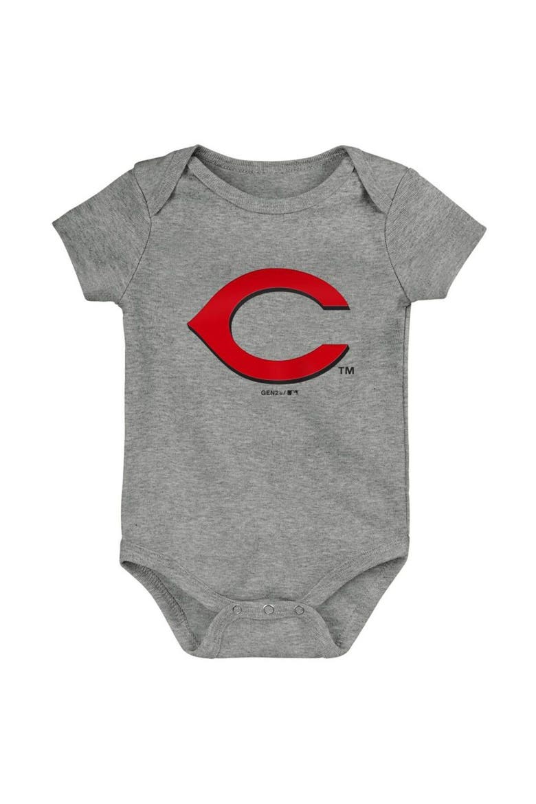 Infant Red/White/Gray Cincinnati Reds Born To Win 3-Pack Bodysuit Set, Alternate, color, Red