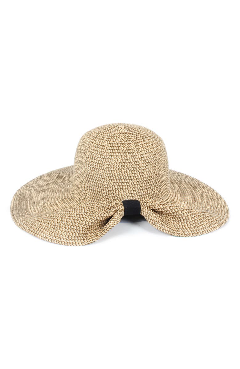 David & Young Cinch-Back Multicolor Floppy Hat, Alternate, color, Natural