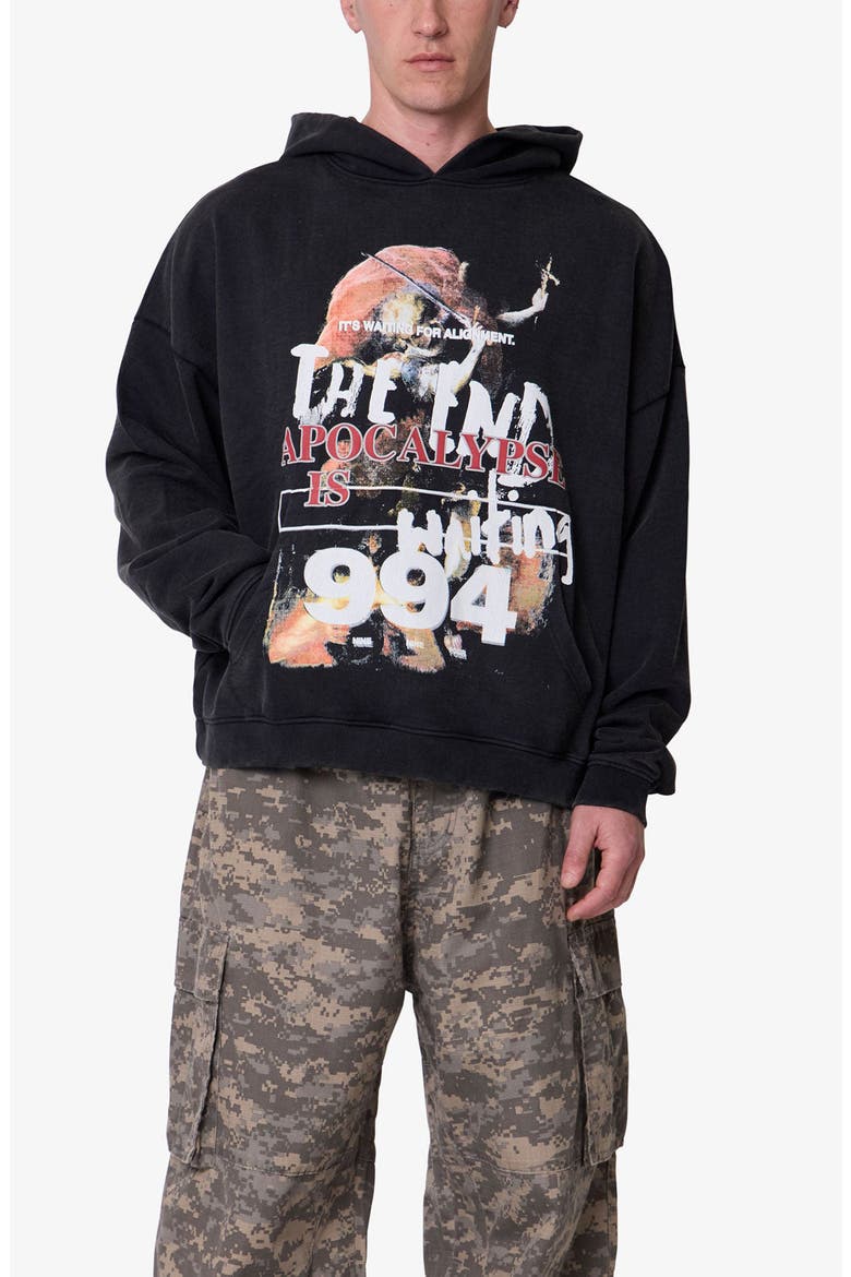 The End Graphic Hoodie, Alternate, color, BLACK