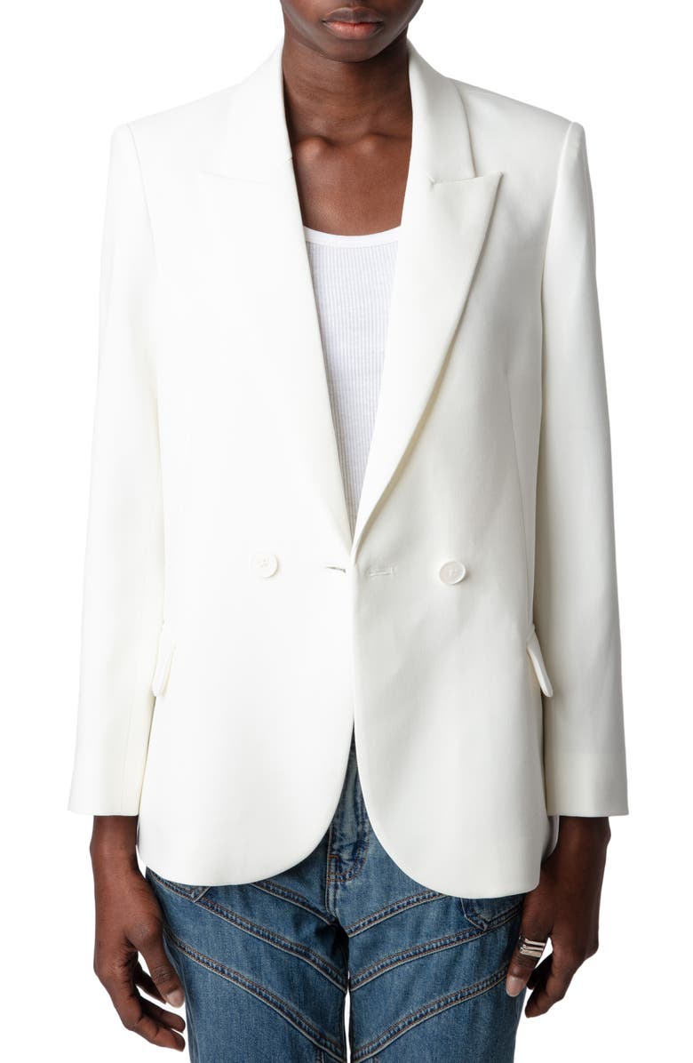 Zadig & Voltaire Visit Strass Love Wings Rhinestone Blazer, Main, color, 