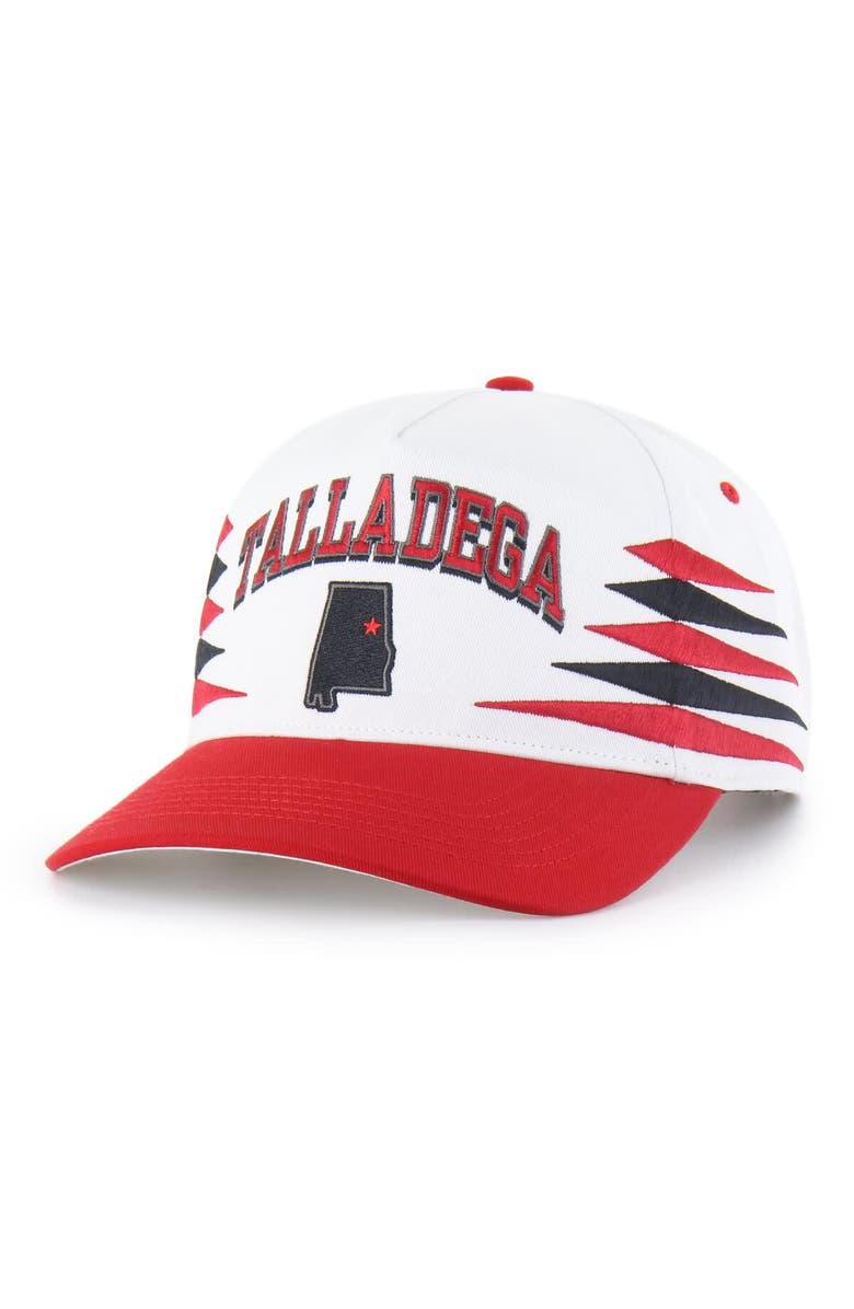 '47 Men's '47  White/Red Talladega Superspeedway Diamond Cut Hitch Adjustable Hat, Main, color, White