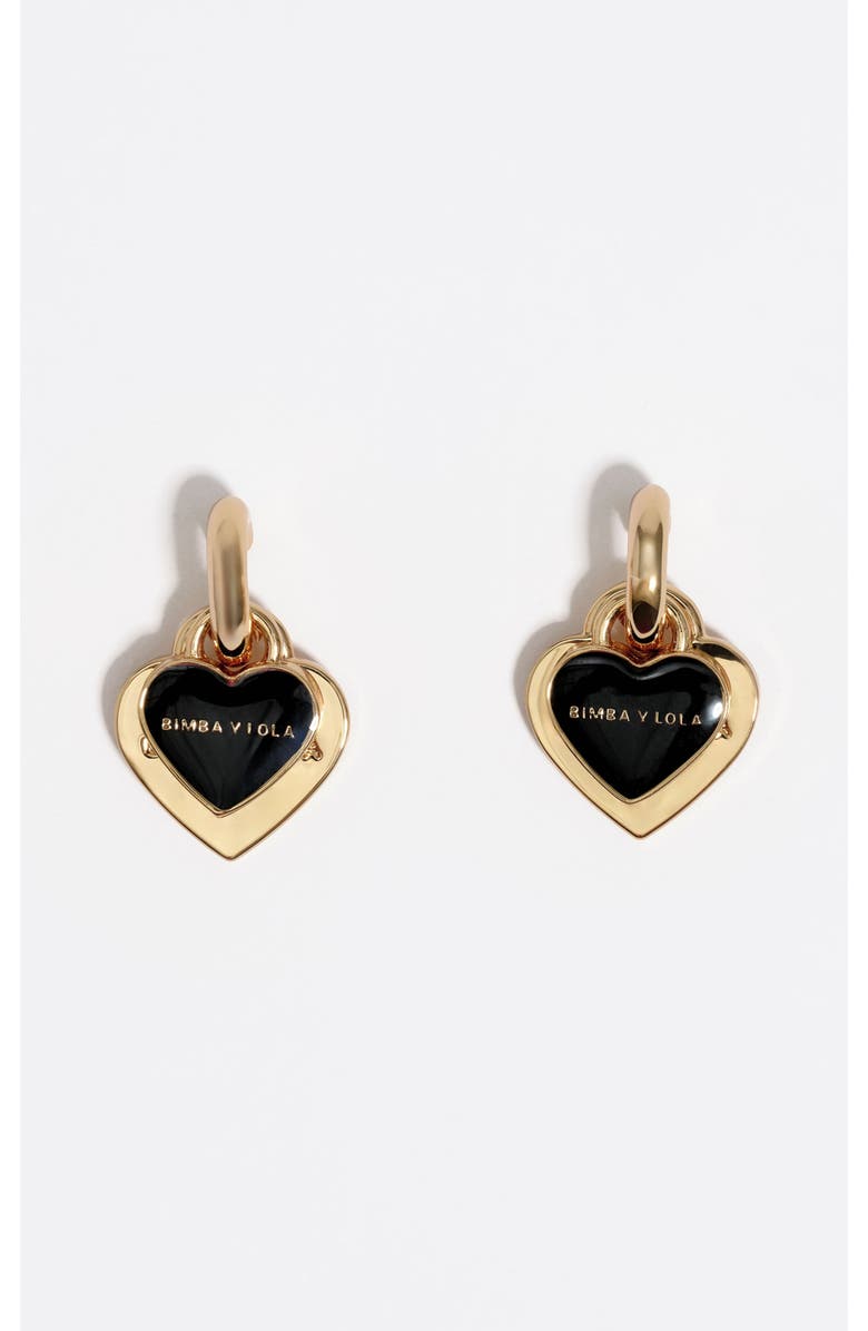 Bimba y Lola Hearts Hoop Earrings, Main, color, Black