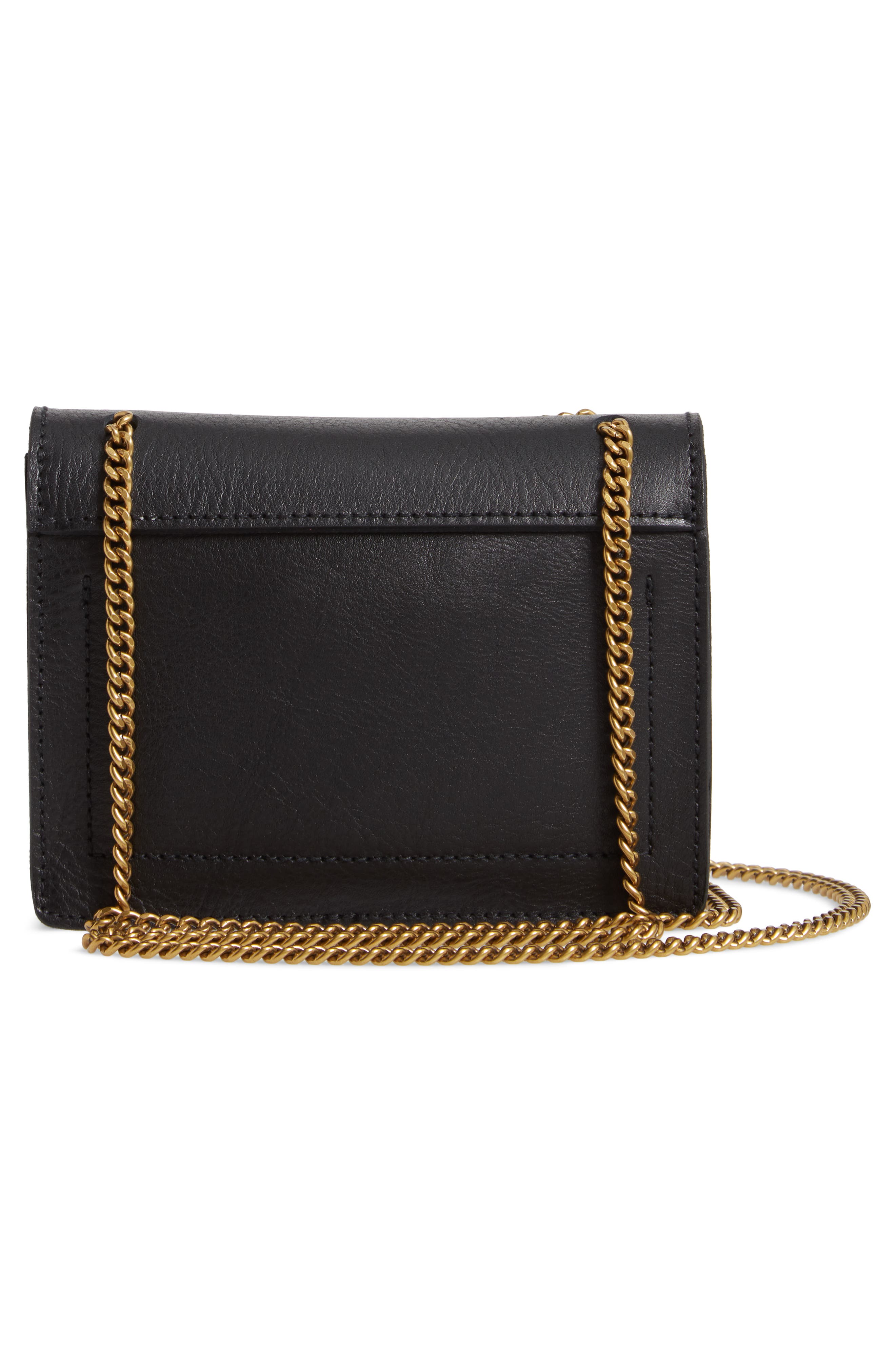Leather Crossbody Wallet, Alternate, color, TRUE BLACK