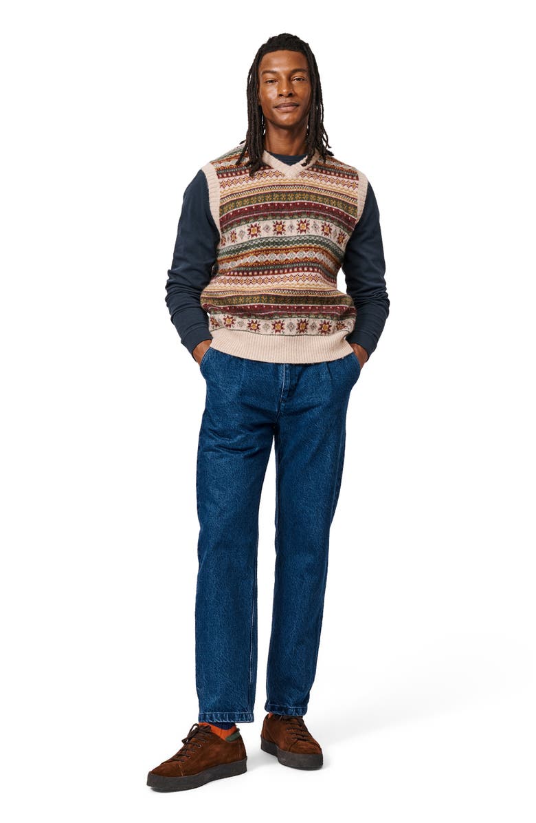 Aubin Fair Isle Slipover Wool Vest, Alternate, color, 