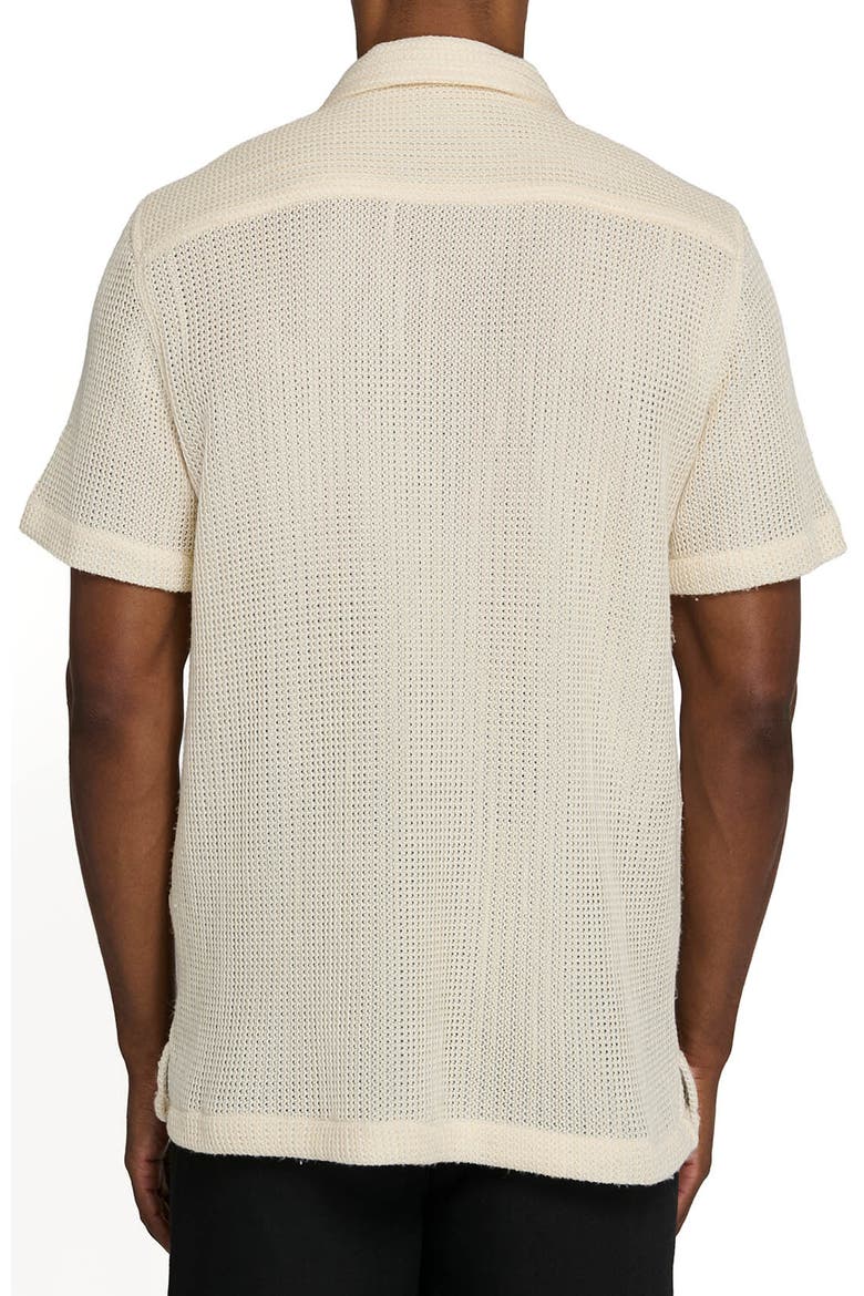 Bedford Crochet Camp Shirt, Alternate, color, BEIGE