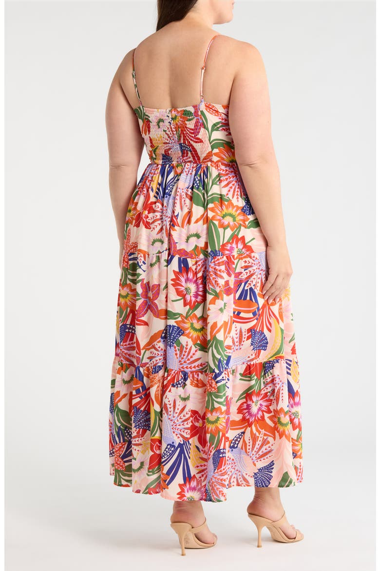 Hatley Floral Tie Knot Midi Dress, Alternate, color, BLUE-PINK-CREAM
