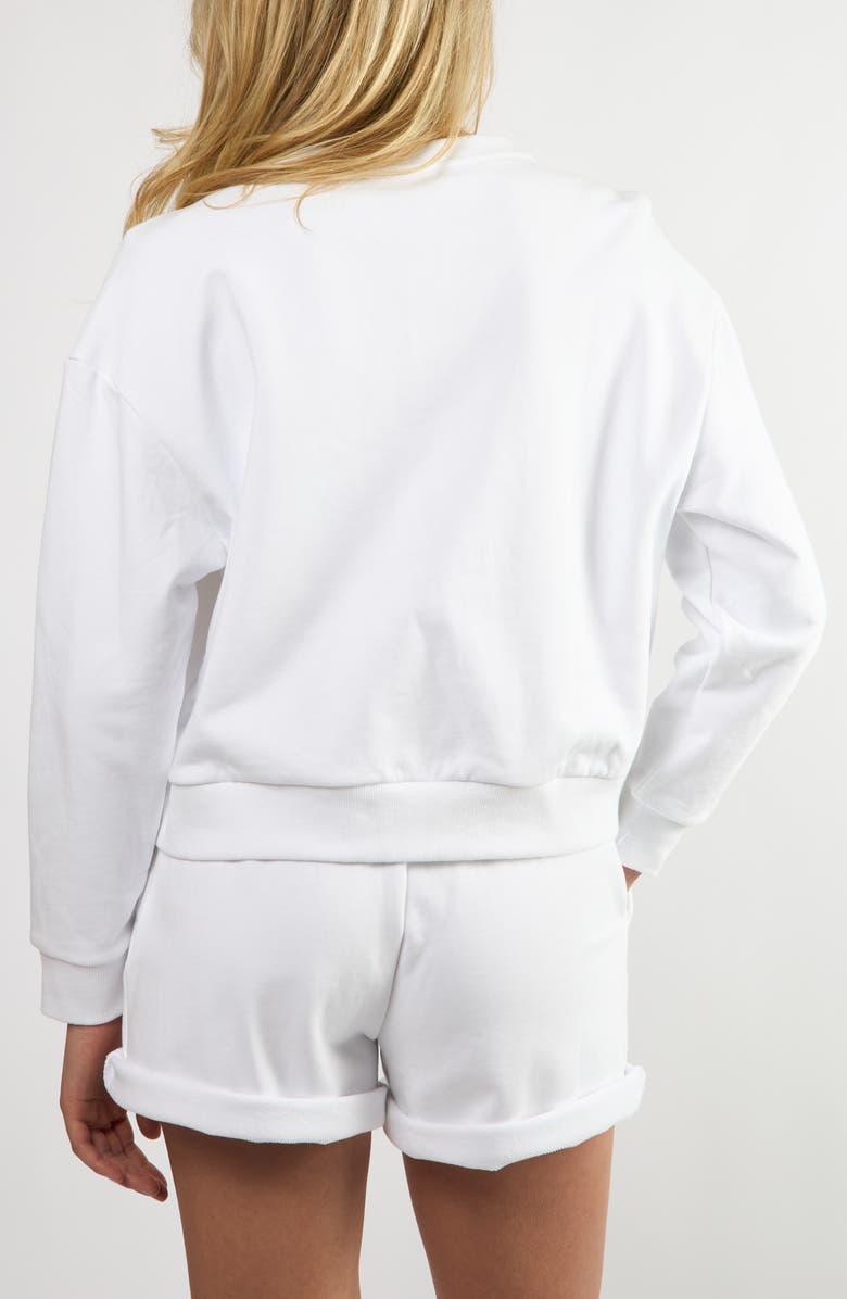 Viens Avec Moi The Lakeside Set Cotton Graphic Sweatshirt, Alternate, color, White