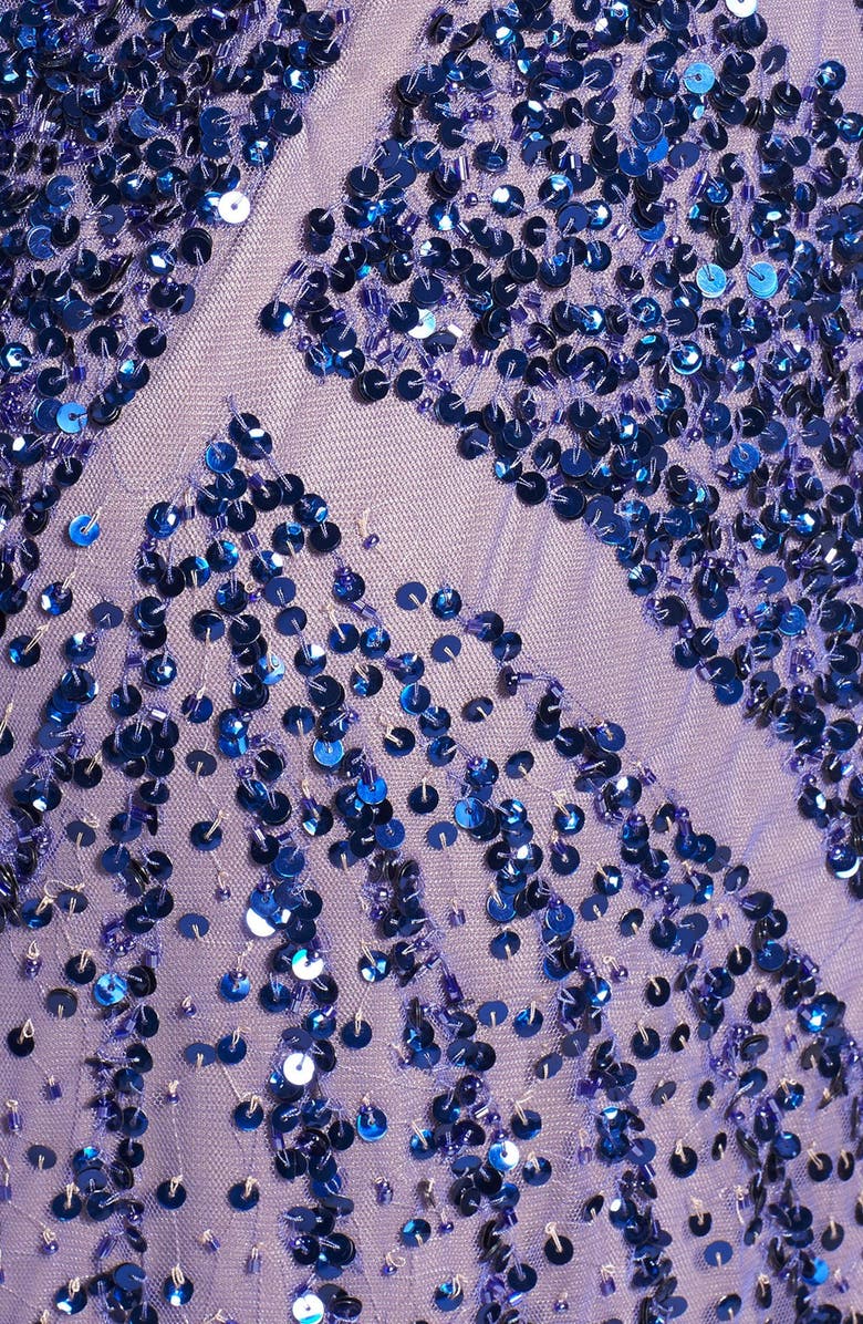 Adrianna Papell Beaded Mesh Cutout Tank Gown, Alternate, color, 