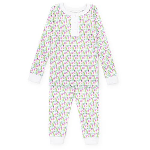 Lila And Hayes Alden Girls' Pajama Pant Set In White