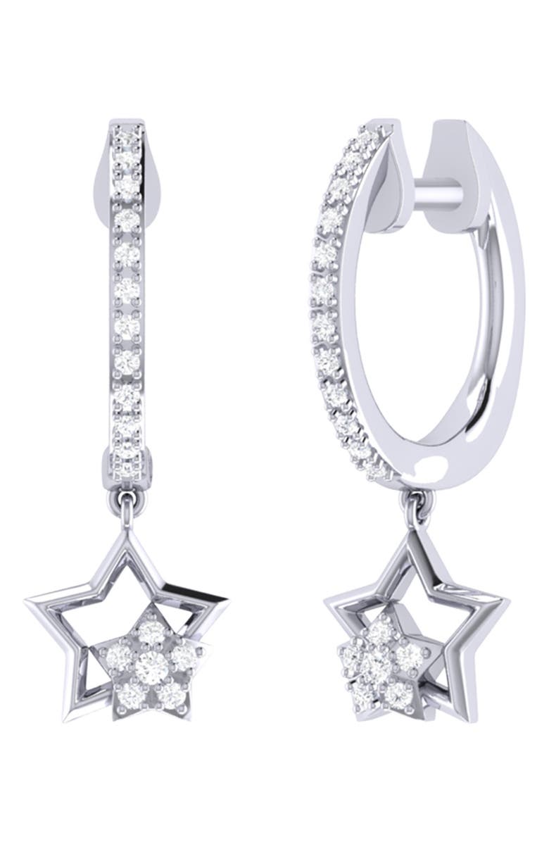 LuvMyJewelry Starkissed Duo Diamond Hoop Earrings, Main, color, 