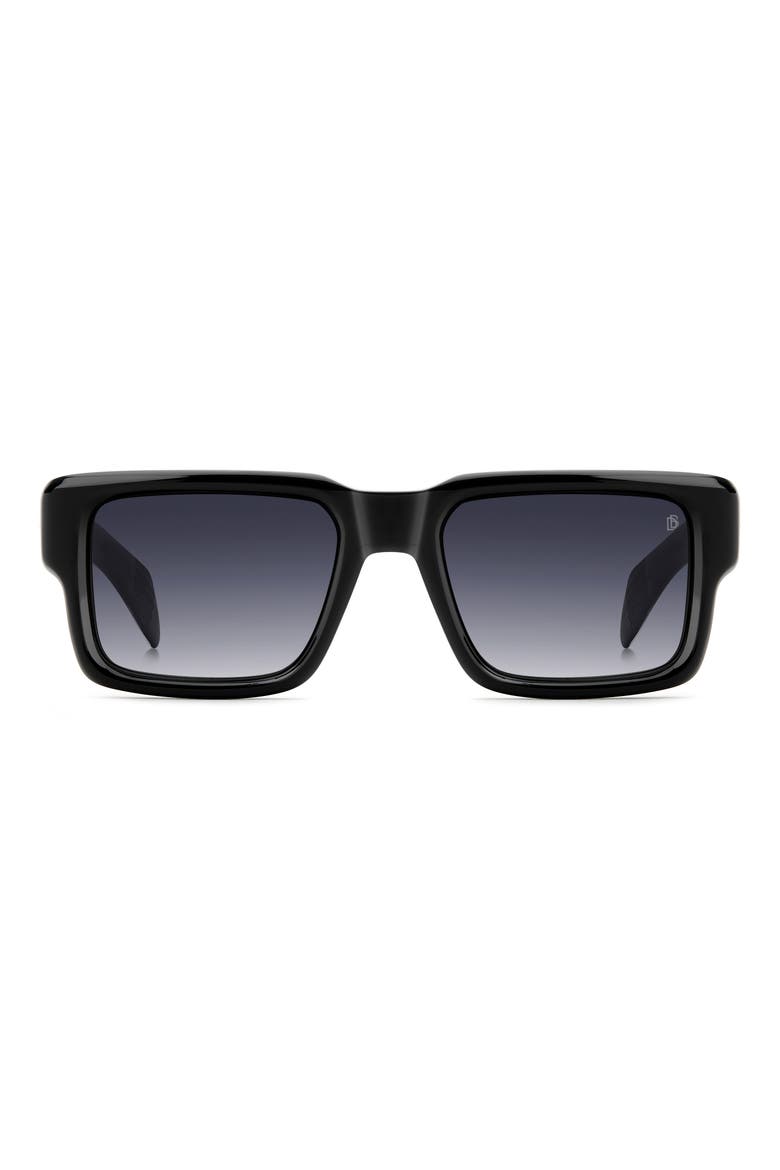 53mm Rectangular Sunglasses, Main, color, BLACK GOLD/ DK BLUE SF