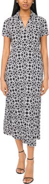 MSK Collared V-Neck Maxi Dress