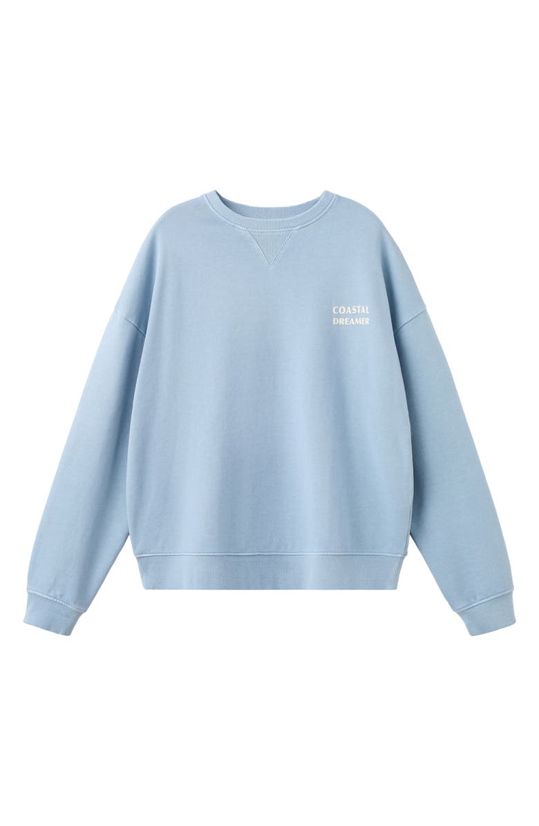 MANGO TEEN Print Cotton Sweatshirt, Alternate, color, Blue