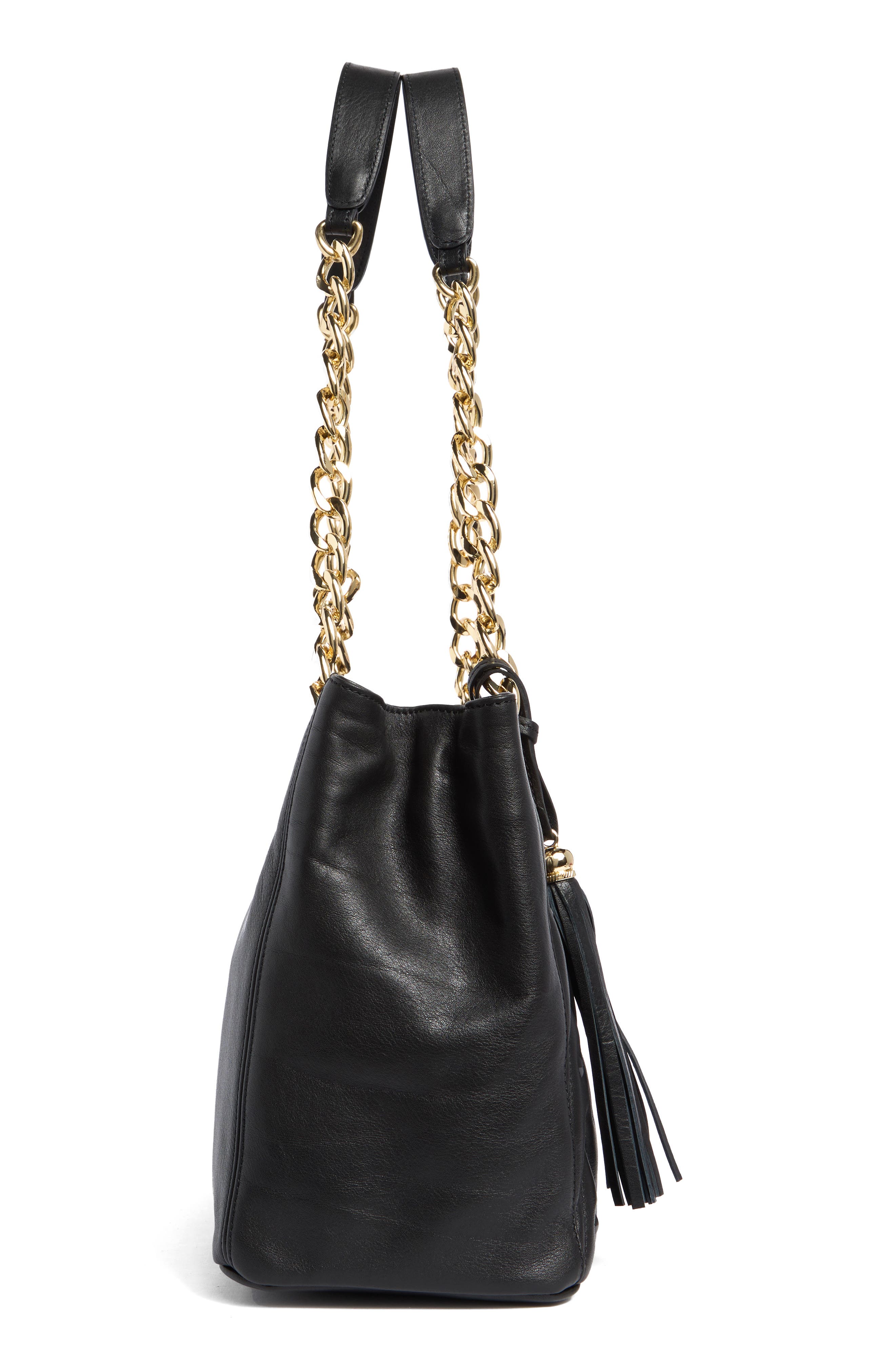 VALENTINO BY MARIO VALENTINO Luisa Diamond Quilted Tote Bag, Alternate, color, Black