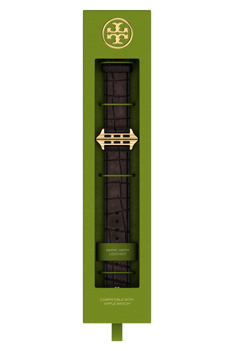 The Kira Leather 18mm Apple Watch® Watchband, Alternate, color, BROWN