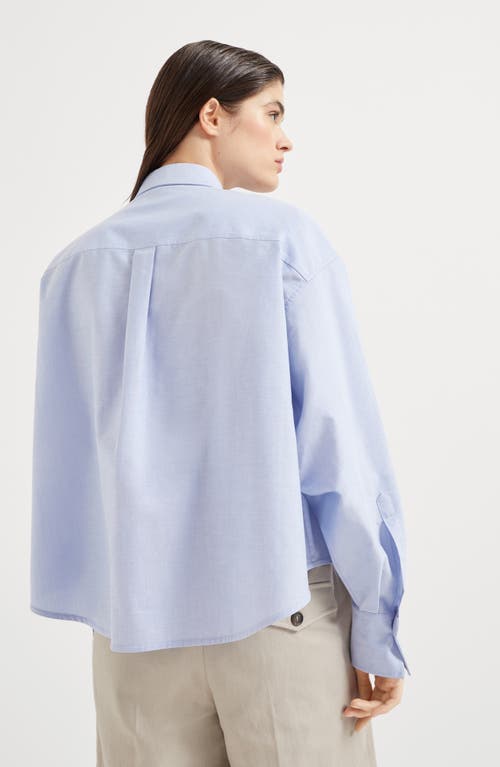 Brunello Cucinelli Oxford Shirt In Azure