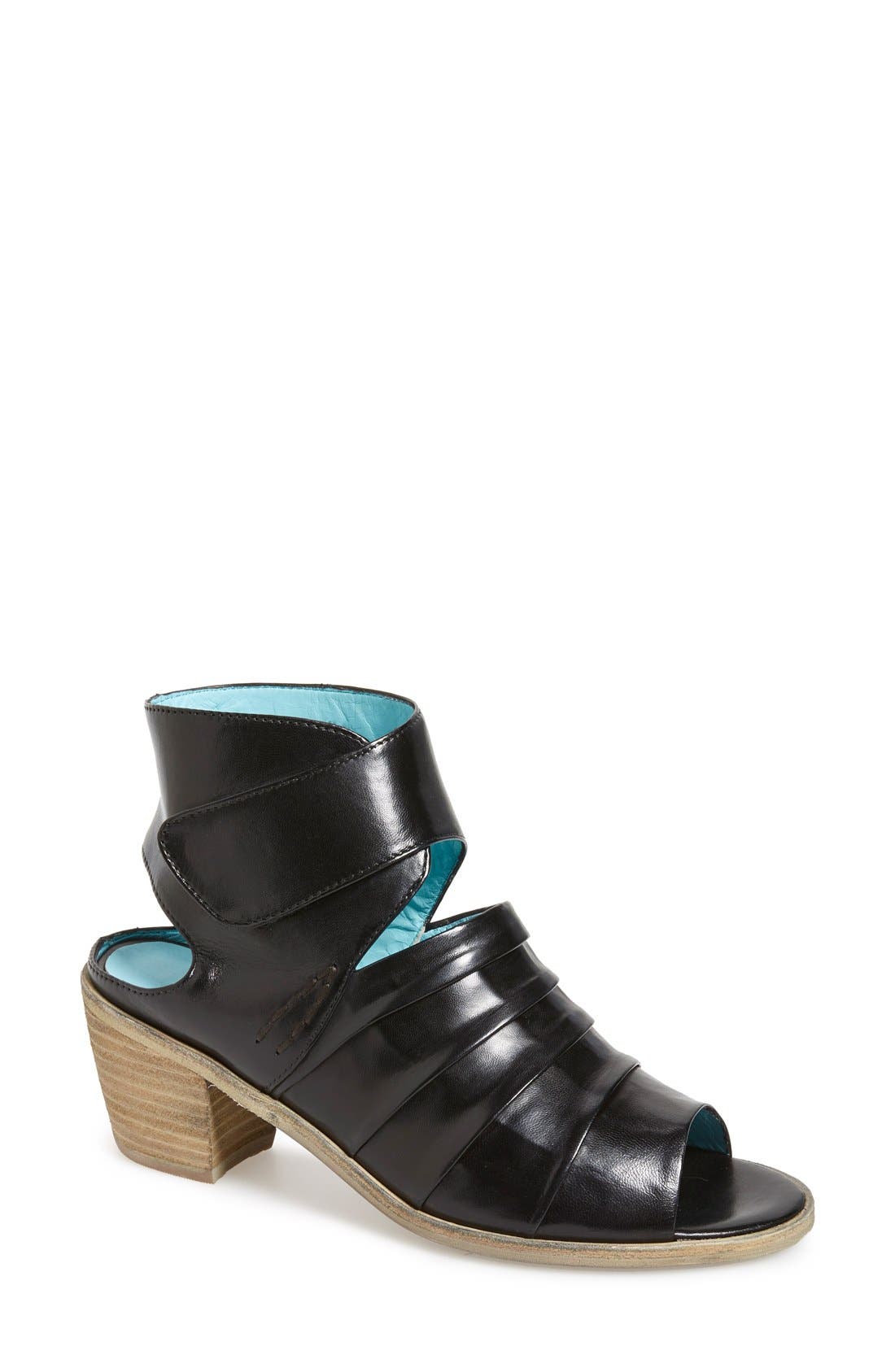 'Fidele' Peep Toe Sandal, Main, color, BLACK NERO LEATHER