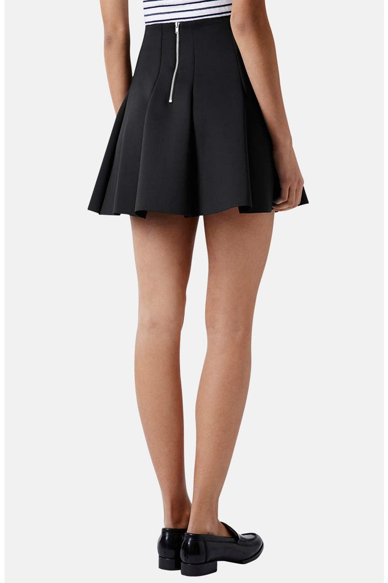 Pleated Scuba Skirt, Alternate, color, BLACK