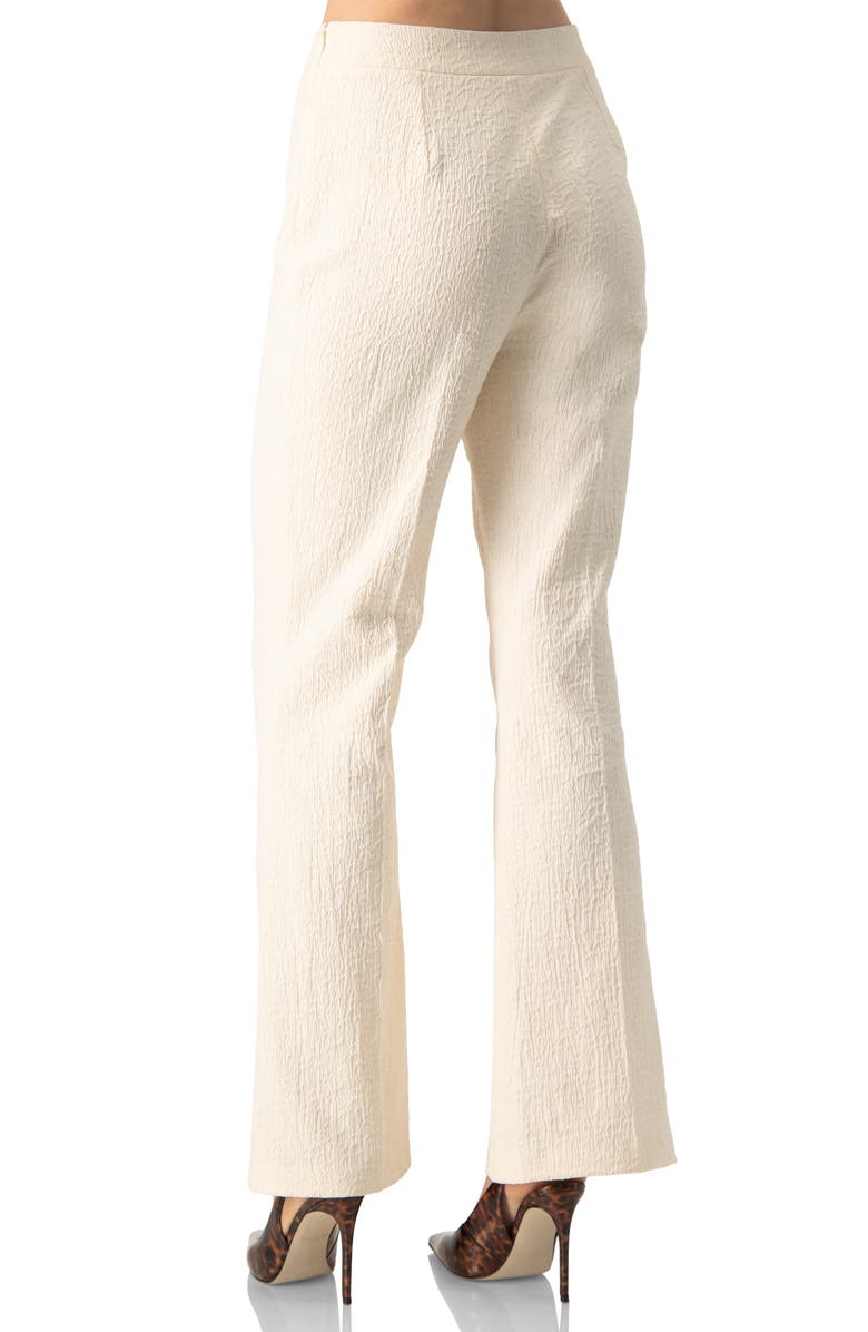 IVONNE Wide-Leg Textured Trousers with Side Zipper, Alternate, color, Natural