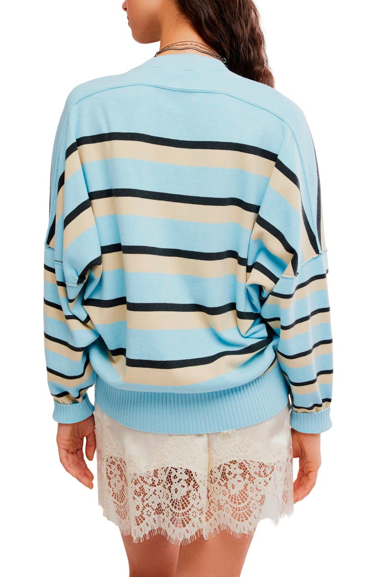 Alma Striped Pullover Sweater, Alternate, color, ICE BLUE COMBO