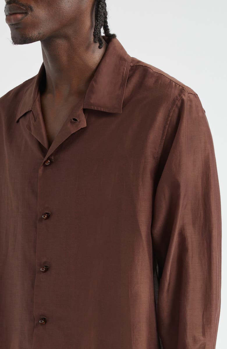 Bode Heartwood Long Sleeve Cotton & Silk Camp Shirt, Alternate, color, 