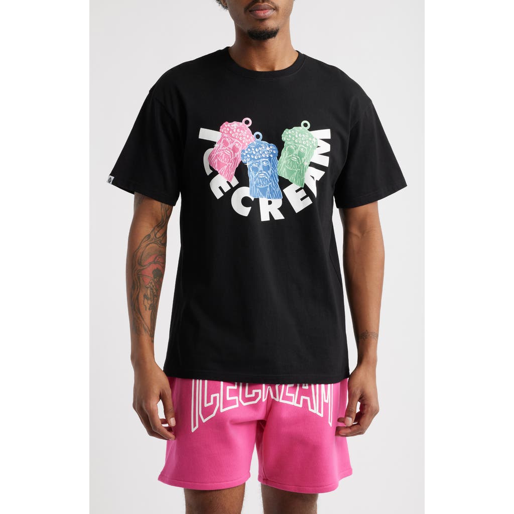 Icecream Pieces Graphic T-shirt In Black