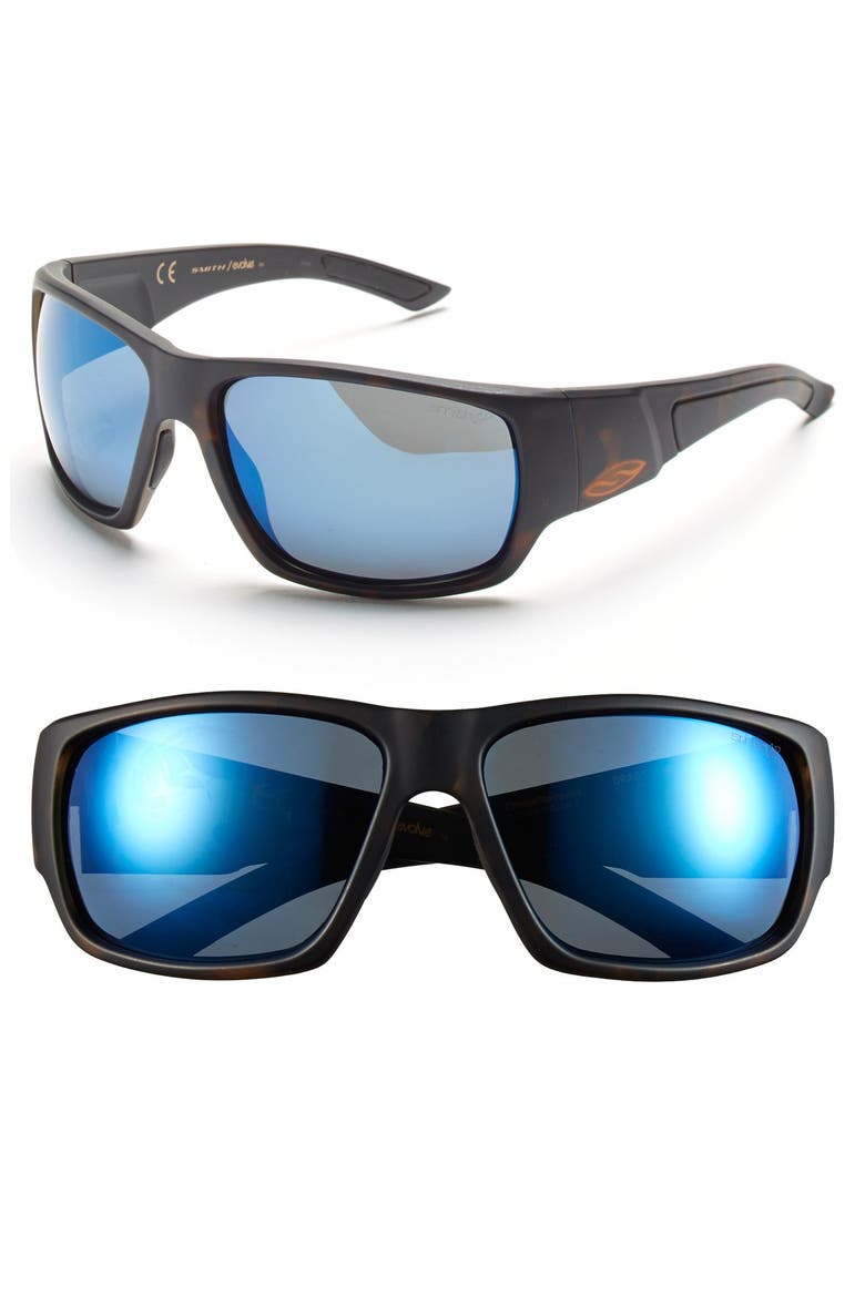 'Dragstrip' 64mm Polarized Sunglasses, Main, color, TORTOISE/ POLAR BLUE MIRROR