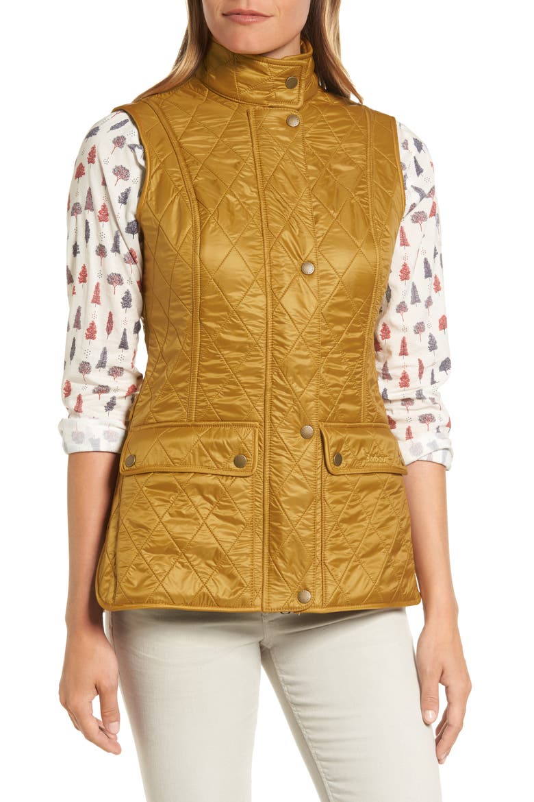 Wray Water Resistant Quilted Gilet, Alternate, color, HARVEST GOLD