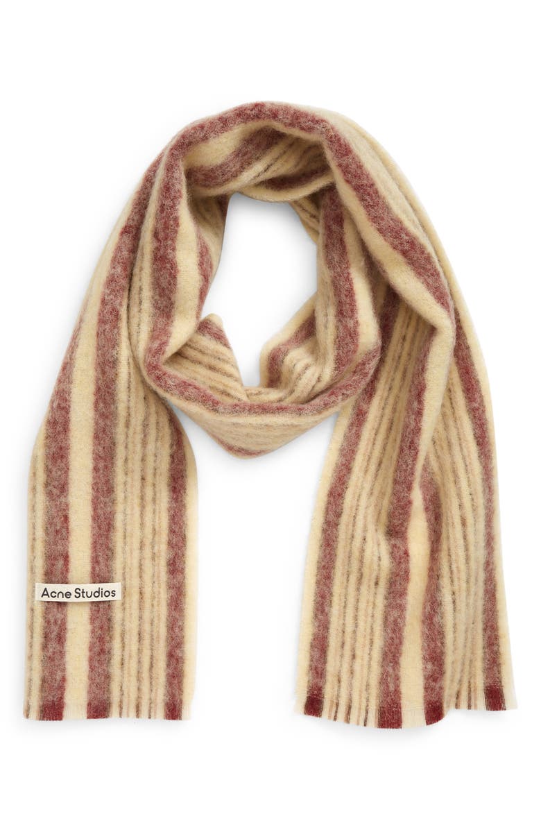 Acne Studios Vellus Stripe Alpaca Blend Scarf, Alternate, color, 