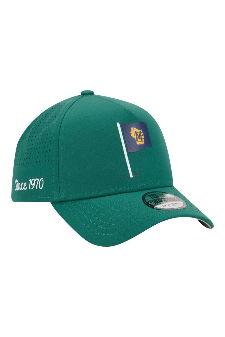 Men's New Era  Green Milwaukee Brewers Pin Seeker 9FORTY A-Frame Adjustable Hat, Main, color, Green