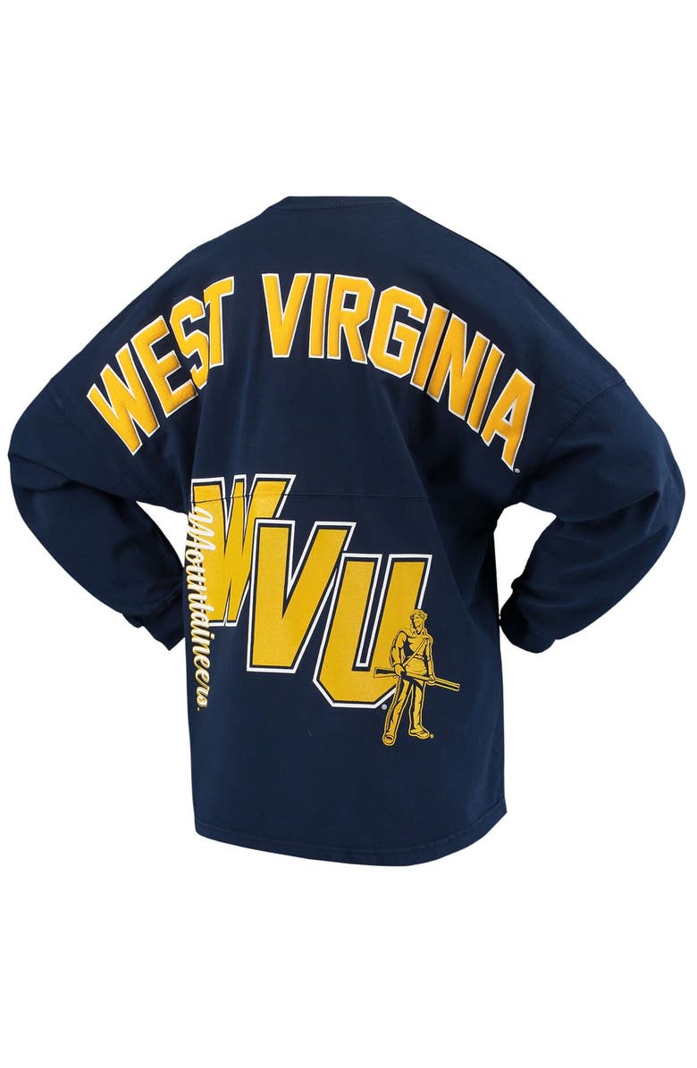 SPIRIT JERSEY Women's Navy West Virginia Mountaineers Loud n Proud Spirit Jersey T-Shirt, Alternate, color,
