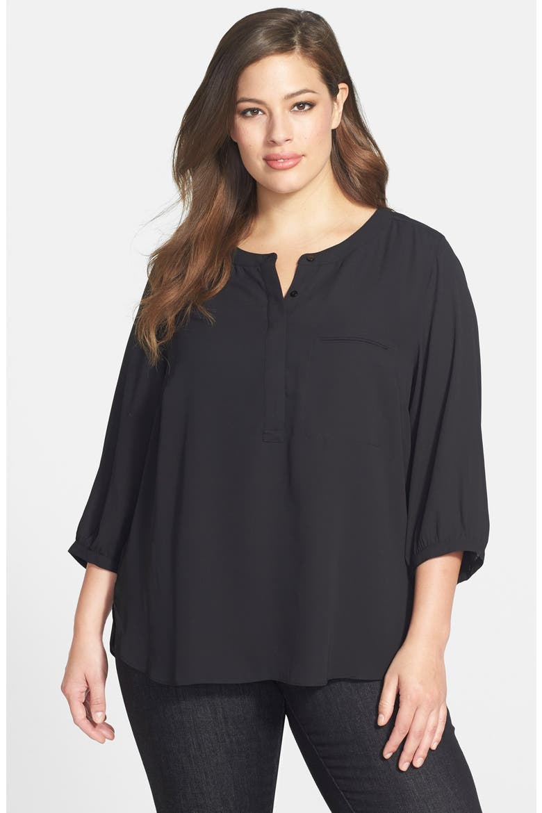 Henley Top, Main, color, BLACK