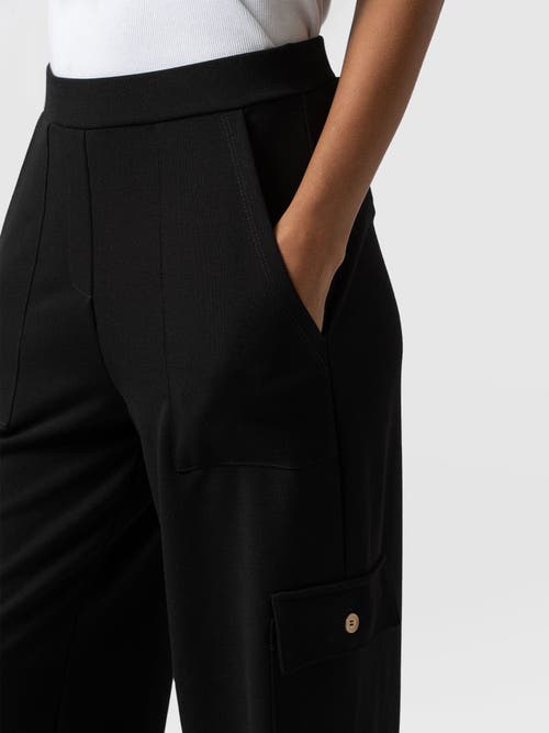 Saint + Sofia Cargo Chelsea Wide Leg Pant In Black