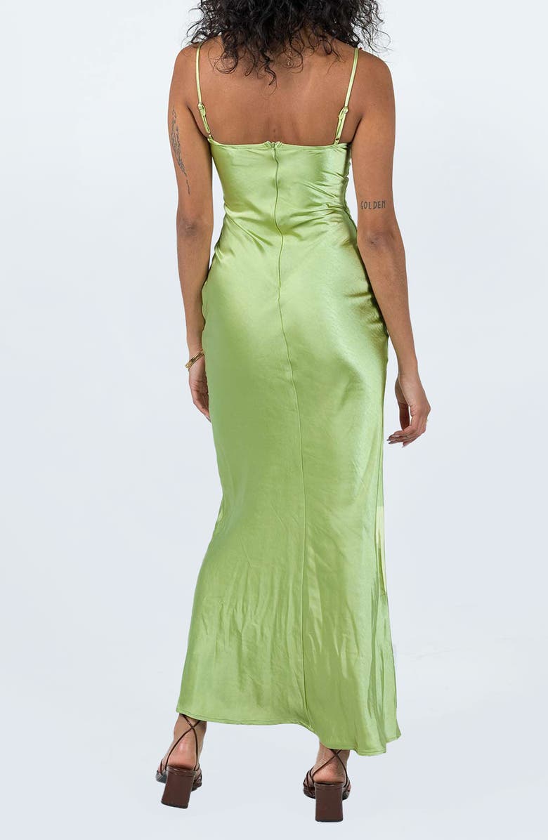 Princess Polly Kenzie Floral Embroidered Satin Maxi Dress, Alternate, color, Green
