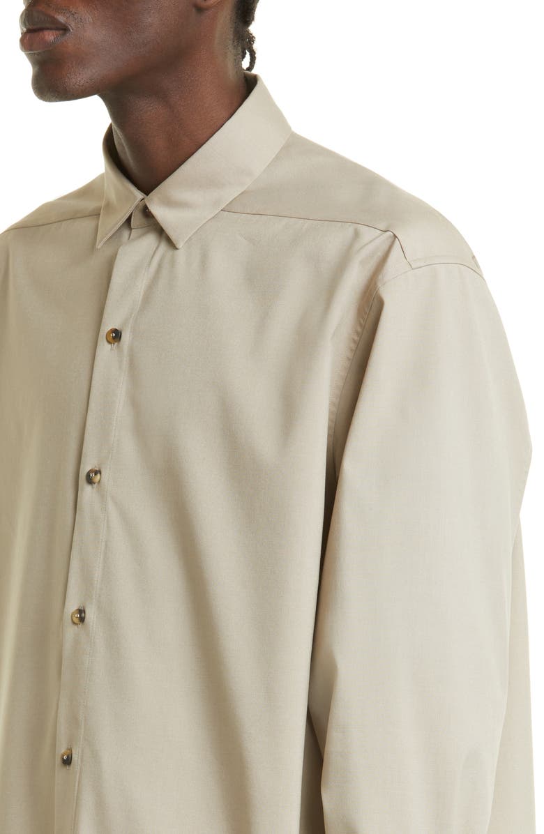Fear of God Eternal Stretch Cotton & Wool Button-Up Shirt, Alternate, color,