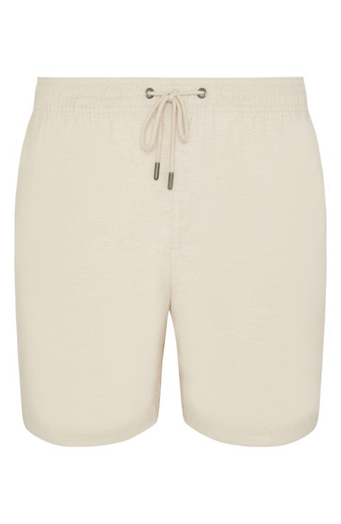 Stretch Linen Blend Pull-On Shorts