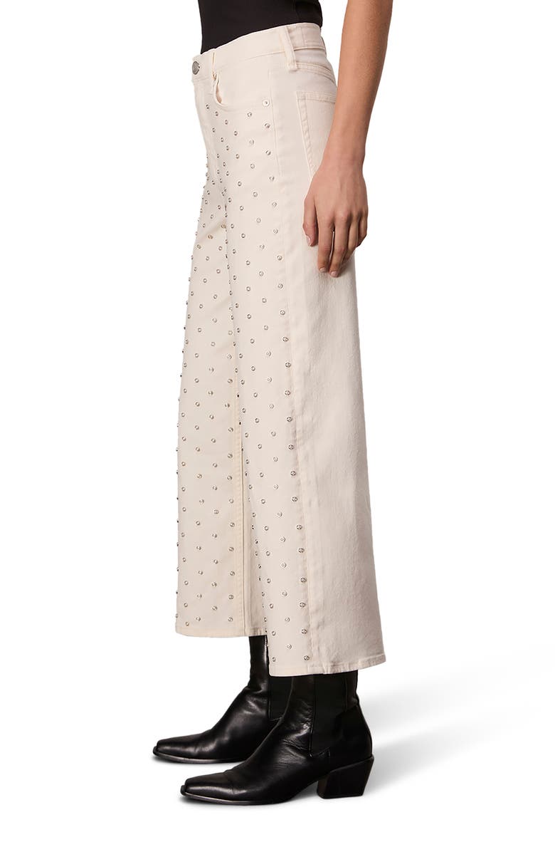 rag & bone Andi Imitation Pearl Studded High Waist Ankle Wide Leg Jeans, Alternate, color, 