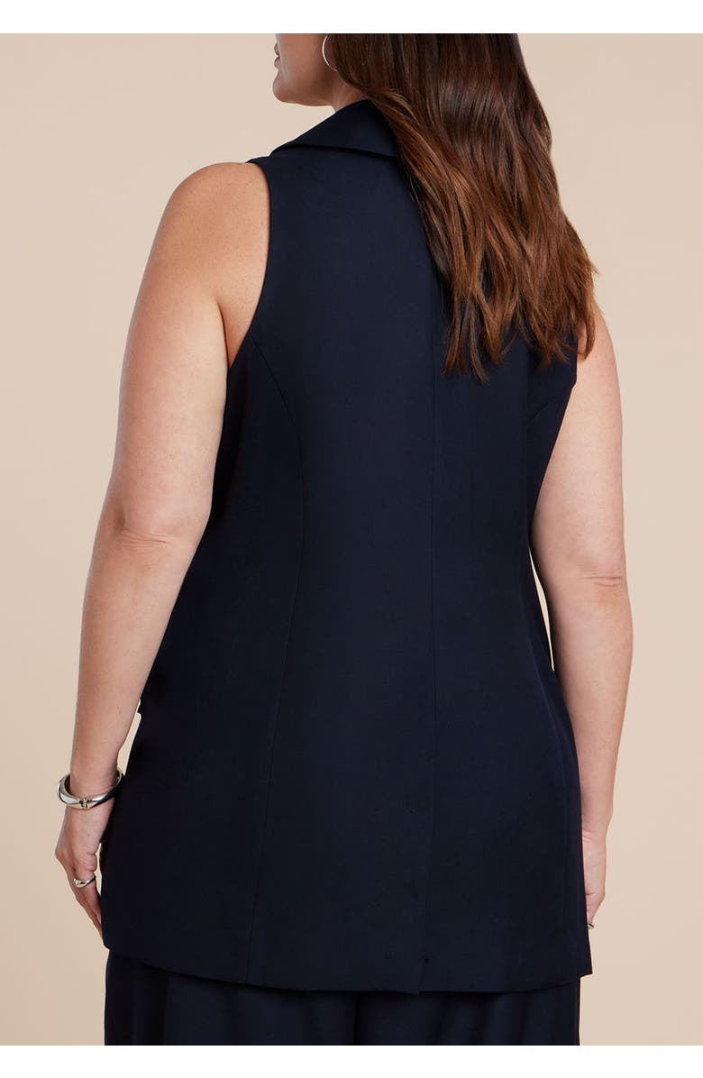 ELOQUII Long Tailored Vest, Alternate, color, Navy