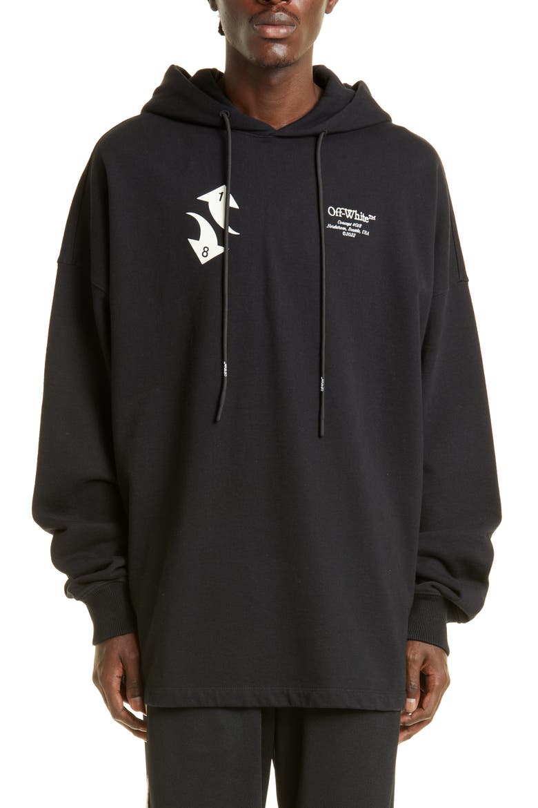 Embroidered Cotton Logo Hoodie (Nordstrom Exclusive), Main, color, BLACK/ WHITE